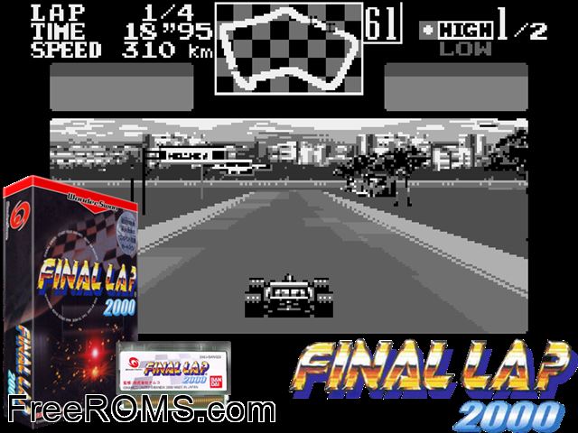 Final Lap 2000 (J) [M][!] Wonderswan game showing 3D box cover and gameplay screenshot